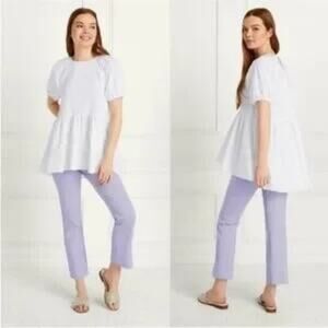 Hill House White The Francesca The Ballerina White Top Small NWT